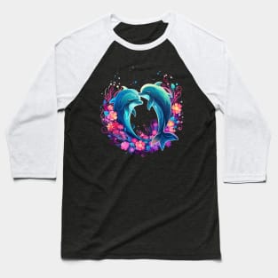 Dolphin Couple Valentine Baseball T-Shirt